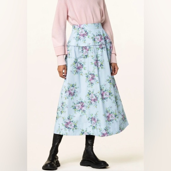 GANNI Floral Midi Skirt Quilted - Picture 9 of 10